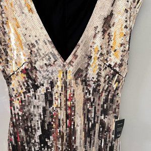 Size XL Lulu's gold shimmery evening dress